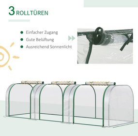 Outsunny Szklarnia Foliowa Cieplarnia Ogród Warzywny z Drzwiami Hodowla Roślin 295x100x80cm Przezroczysta | Aosom PL