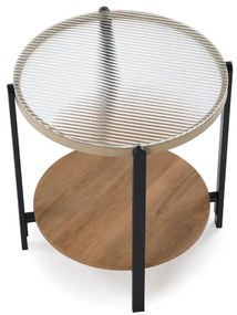 Stolik kawowy KAMALA S 53cm dąb naturalny/czarny HALMAR