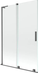 Mexen Velar L parawan nawannowy 2-skrzydłowy rozsuwany 120 x 150 cm, transparent, gun metal - 896-120-003-01-95