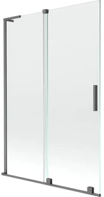 Mexen Velar L parawan nawannowy 2-skrzydłowy rozsuwany 120 x 150 cm, transparent, gun metal - 896-120-003-01-95