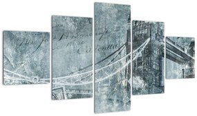 Obraz - Tower Bridge w chłodnych odcieniach (125x70 cm)