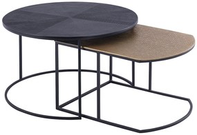 Stoliki kawowe wysuwane z metalu - Czarny i Złoty - ESMINA