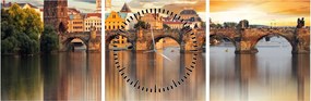 Obraz - Praga (z zegarem) (90x30 cm)