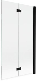 Mexen Mist parawan nawannowy 2-skrzydłowy prawy 100 x 150 cm, transparent, czarny - 8A9-100-002-70-00-P