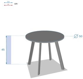 Stolik ogrodowy metalowy SAONA, Ø 50 cm