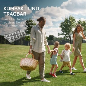 Outsunny Dywan na zewnątrz Wodoodporny Dwustronny Jasnoszary i biały Włókno z tworzywa 121x182cm | Aosom PL