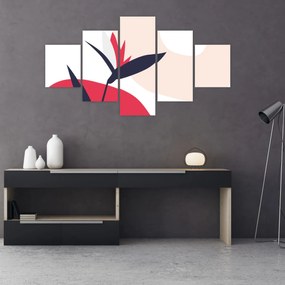 Obraz - Różowa abstrakcja kwiatowa N⁰1 (125x70 cm)