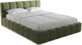 Łóżko 180 x 228 - z weluru - oliwkowy - NALU