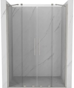 Mexen Velar Duo drzwi prysznicowe rozsuwane 150 cm, transparent, nikiel szczotkowany - 871-150-000-02-97