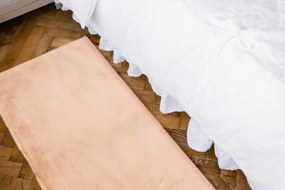 Dywanik Beżowy 80x150 cm Antypoślizgowy miękki Akcent do Sypialni i Salonu