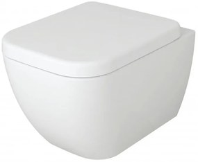 Miska WC wisząca lejowa bezkołnierzowa 101RDeska wolnoopadająca Soft-Close - Biały połysk