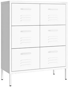 Biała stalowa szafka gospodarcza z 6 szufladami R8-Z02