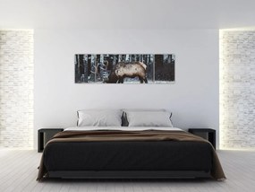 Obraz - jeleń zimą (170x50 cm)