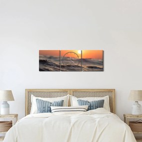 Obraz powierzchni wody (z zegarem) (90x30 cm)