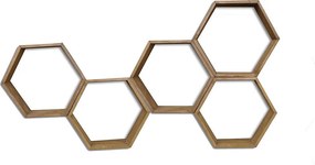 Półka ścienna – 40 cm x 37 cm x 10 cm – Orzech – Drewno jodłowe