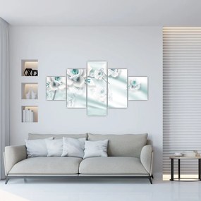 Obraz - Turkusowe kwiaty róży (125x70 cm)