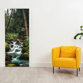 Fototapeta na drzwi - Strumień w lesie (95x205cm)