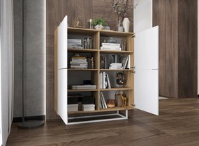 Wysoka komoda w stylu loft Apollo 97 dąb wotan/biały