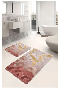Różowe aksamitne dywaniki łazienkowe zestaw 2 szt. 60x100 cm – Mila Home