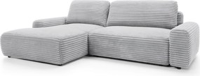 Masseno Narożnik OSSO z funkcją spania i pojemnikiem na pościel Narozniki L, Rozkładana sofa - Szary, AMBIENCE 18