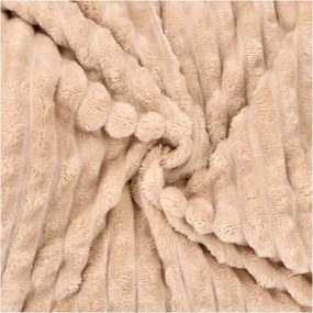 Koc beżowy 200x220cm mikrofibra przytulny kostka miękki narzuta lekki modny