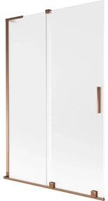 Mexen Velar L parawan nawannowy 2-skrzydłowy rozsuwany 120 x 150 cm, szron, różowe złoto - 896-120-003-31-60