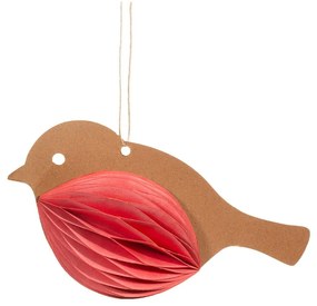 Papierowa ozdoba świąteczna wykonana ręcznie 7 cm Honeycomb Robin – Sass &amp; Belle