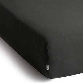 Ciemnoszare dżersejowe prześcieradło z gumką 240x200 cm Amber – Restilo