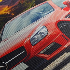 Obraz - czerwony Mercedes (170x50 cm)