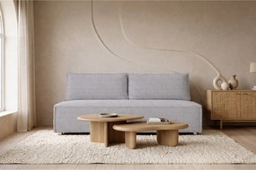 Sofa z funkcją spania i pojemnikiem DUO, tkanina sztruksowa Poso, Srebrny