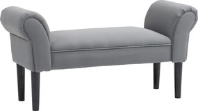 HOMCOM Ławka, Ławka do sypialni, Solidna konstrukcja, Miękkie wyściełanie, 102x36x51 cm, Szara