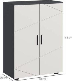 kleankin Szafka łazienkowa, Komoda do łazienki, Regulowane Półki, do 25 kg, Szara