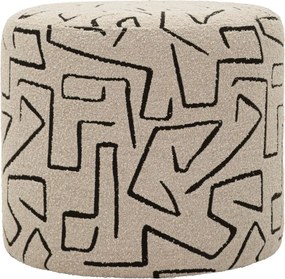 Beżowy puf z materiału bouclé Nairobi – Mauro Ferretti