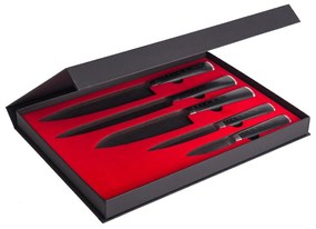 Zestaw noży G21 Damascus Premium w bambusowym bloku, pudełko, 5 szt. + kamień do ostrzenia