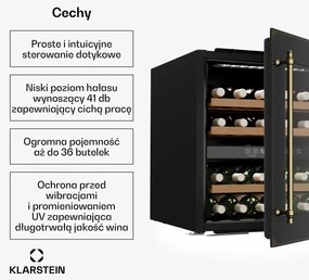 Klarstein Victoria lodówka na wino 36 butelek