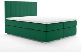 Łóżko kontynentalne SALIMA 160x200 zielone velvet z pojemnikiem LAVERTO