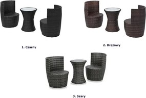 Zestaw czarnych mebli ogrodowych - Lisga