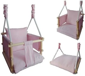 Jasnoróżowa huśtawka kubełkowa dla dzieci E9-M71