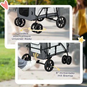 Outsunny Wózek dla Psa Składany Wyjmowany Kosz Czarny Szary Biały | Aosom PL