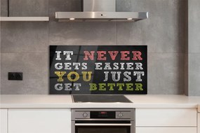 Szklany Panel Kolorowy Napis