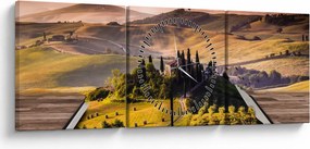 Obraz krajobrazu w książce (z zegarem) (90x30 cm)