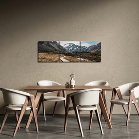 Obraz - Chodnik w dolinie góry Mt. Cook (z zegarem) (90x30 cm)