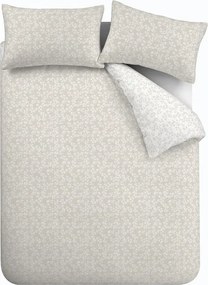 Beżowa pościel dwuosobowa z perkalu bawełnianego 3-częściowa 230x220 cm Shadow Leaves – Bianca