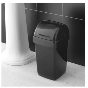 Czarny kosz na śmieci Addis Roll Top, 22,5x23x42,5 cm