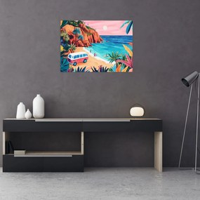 Obraz na szkle - Karawan nad oceanem (70x50 cm)