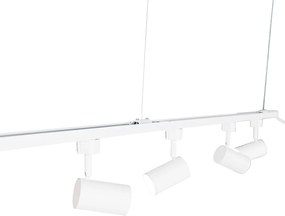 Nowoczesny system szynowy 1-fazowy wiszący z 5 reflektorami biały - Jeana