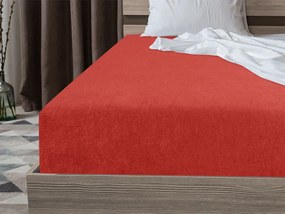 PrzytulneMieszkanie.pl Prześcieradło frotte EXCLUSIVE czerwone 200x220 cm