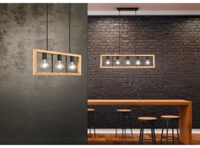 Czarno-naturalna lampa wisząca Agra – Trio