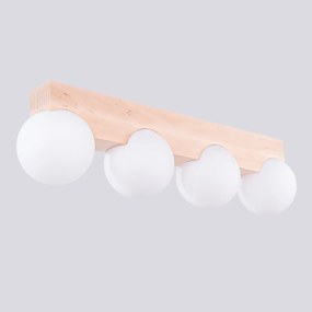 Plafon BULBO 4 naturalne drewno SOLLUX  LIGHTING