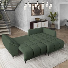Masseno Narożnik VESTANO  z funkcją spania i pojemnikiem na pościel Narozniki L, Rozkładana sofa - Zielony, QUELLE 37